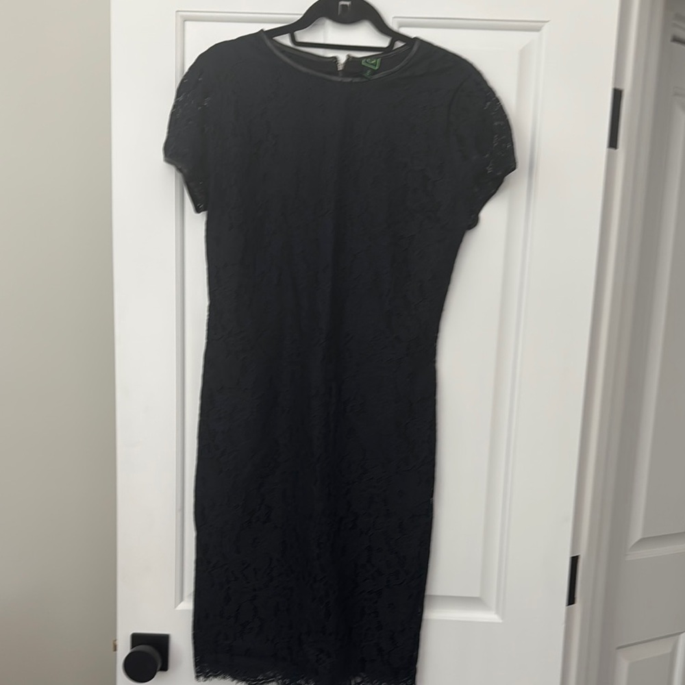 Elegant blue Black Lace Dress